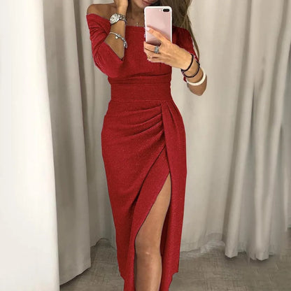 Sexy Pleated Split Dress