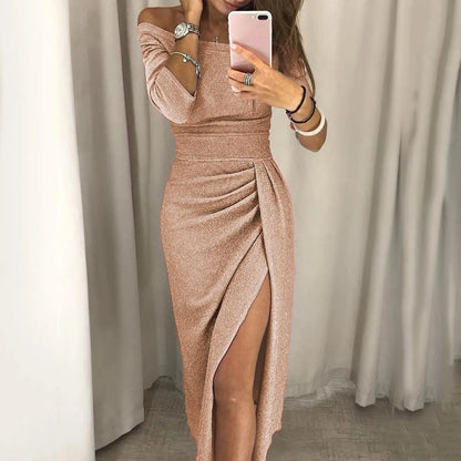Sexy Pleated Split Dress