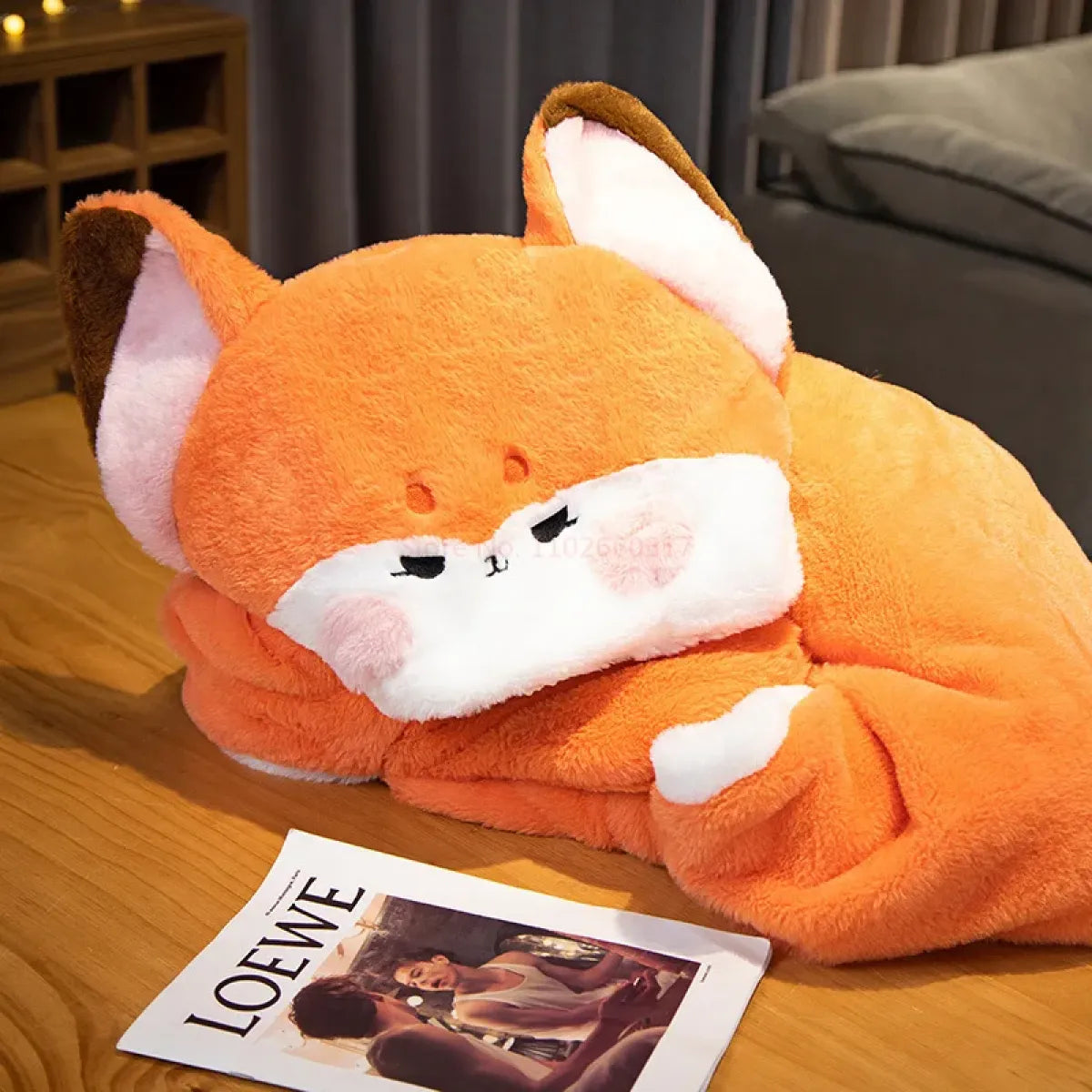 Kawaii Fox Plush Blanket Robe