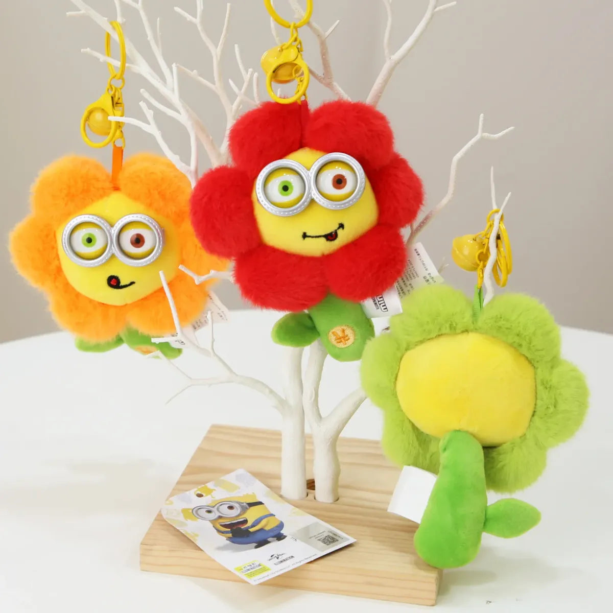 Kawaii Minions Plush Keychain – Small Stuffed Toys for Birthday Gift