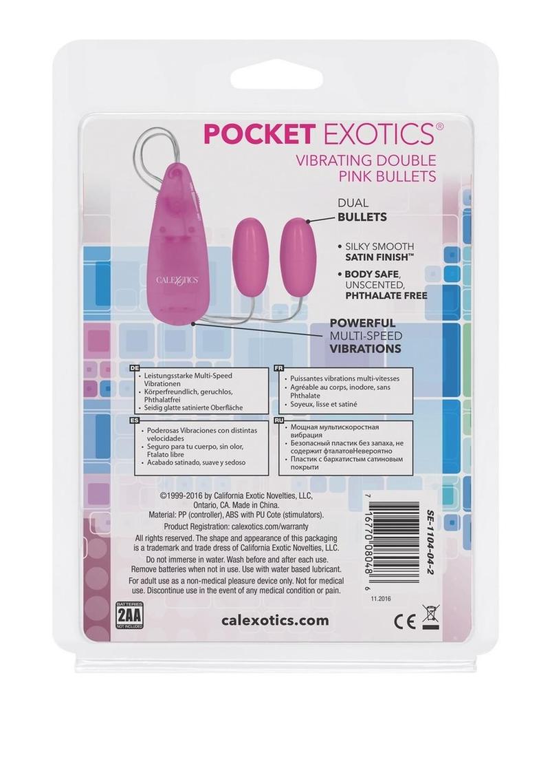CalExotics Pocket Exotics Vibrating Double Pink Passion Bullets