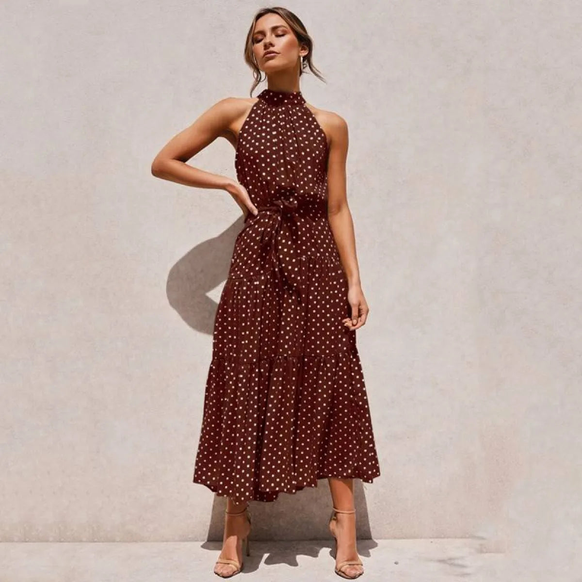 Polka Dot Halter Dress