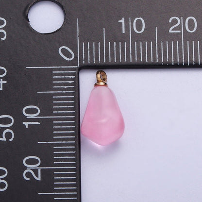 Pomegranate Seed Fruit Abstract Geometric Pink Red Resin Gold Charms For Jewelry Making | X-734 X-753 X-754