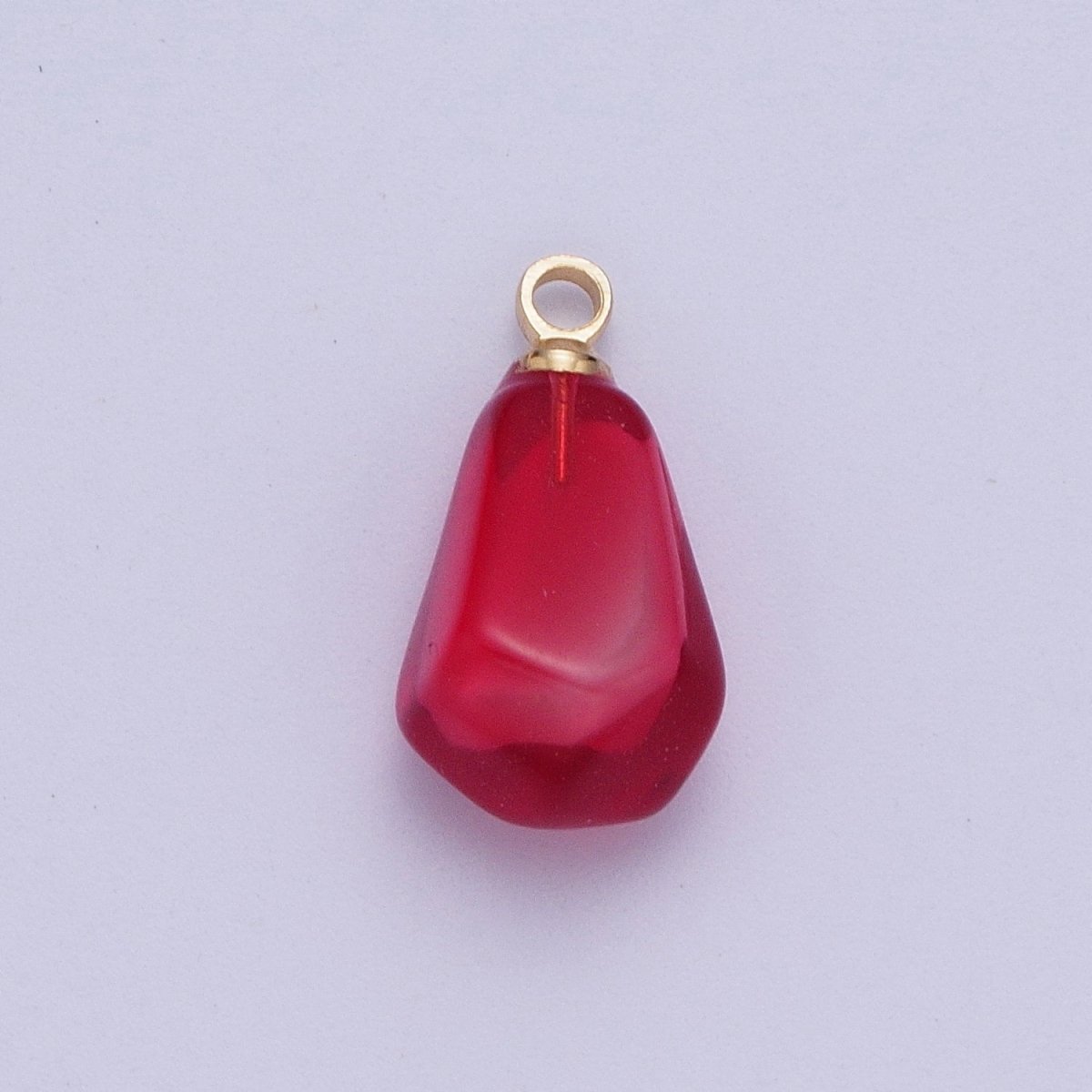 Pomegranate Seed Fruit Abstract Geometric Pink Red Resin Gold Charms For Jewelry Making | X-734 X-753 X-754