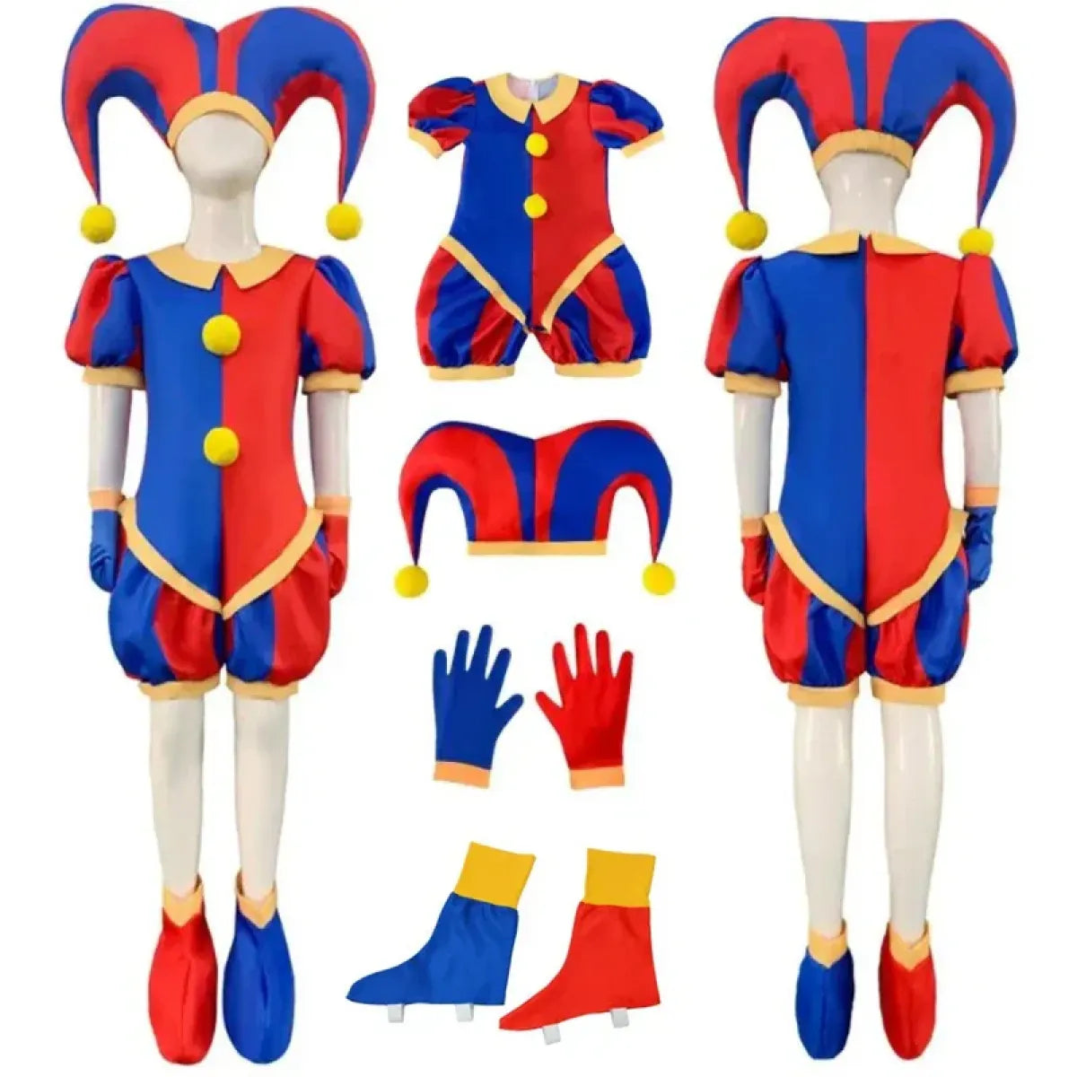 Pomni Cosplay Costume – The Amazing Digital Circus Jumpsuit and Hat