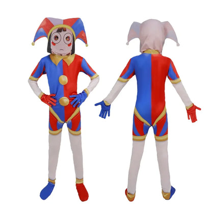 Pomni Cosplay Costume – The Amazing Digital Circus Jumpsuit and Hat