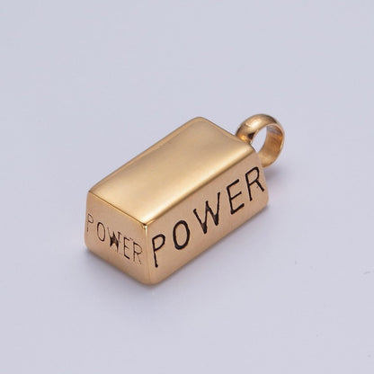Power Pendant Necklace | 24k Gold Plated Brick Charm for Bracelet Necklace X-645 X-646