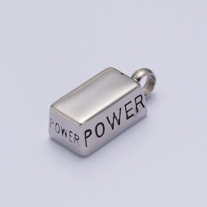 Power Pendant Necklace | 24k Gold Plated Brick Charm for Bracelet Necklace X-645 X-646