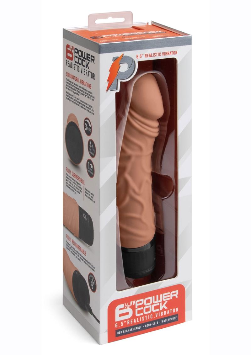 PowerCocks 6 Inch Silicone Rechargeable Realistic Vibrator