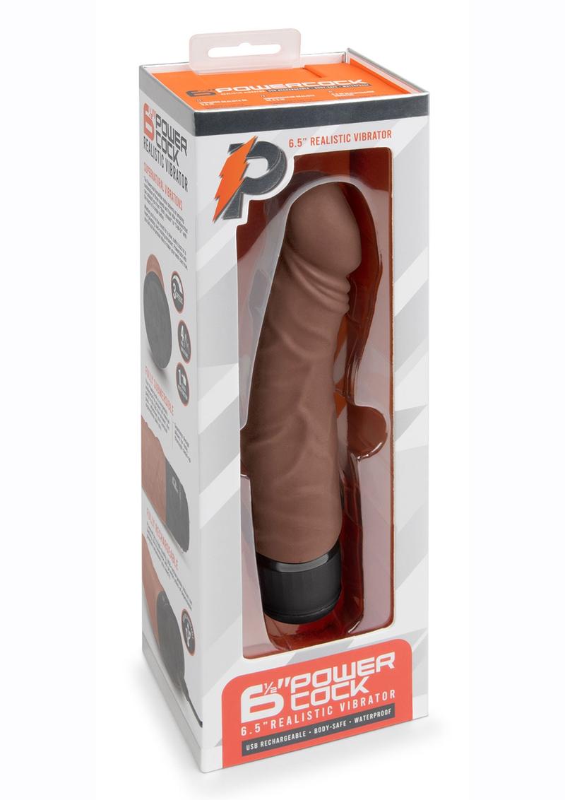 PowerCocks 6 Inch Silicone Rechargeable Realistic Vibrator
