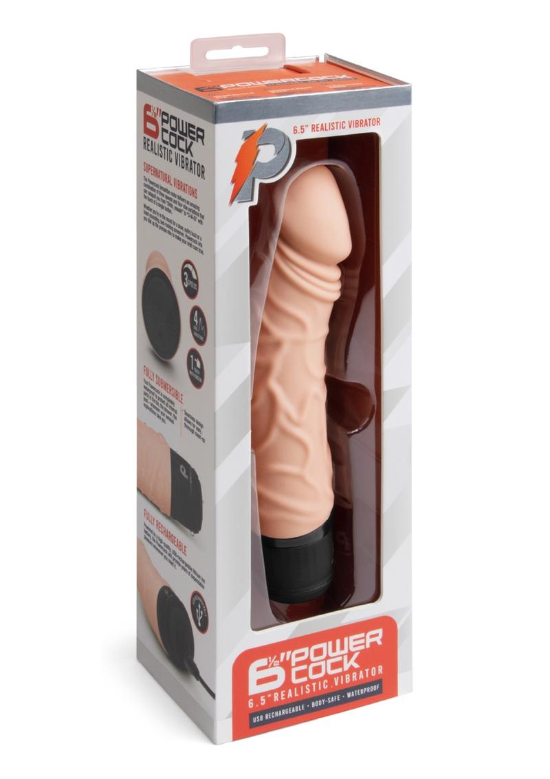 PowerCocks 6 Inch Silicone Rechargeable Realistic Vibrator