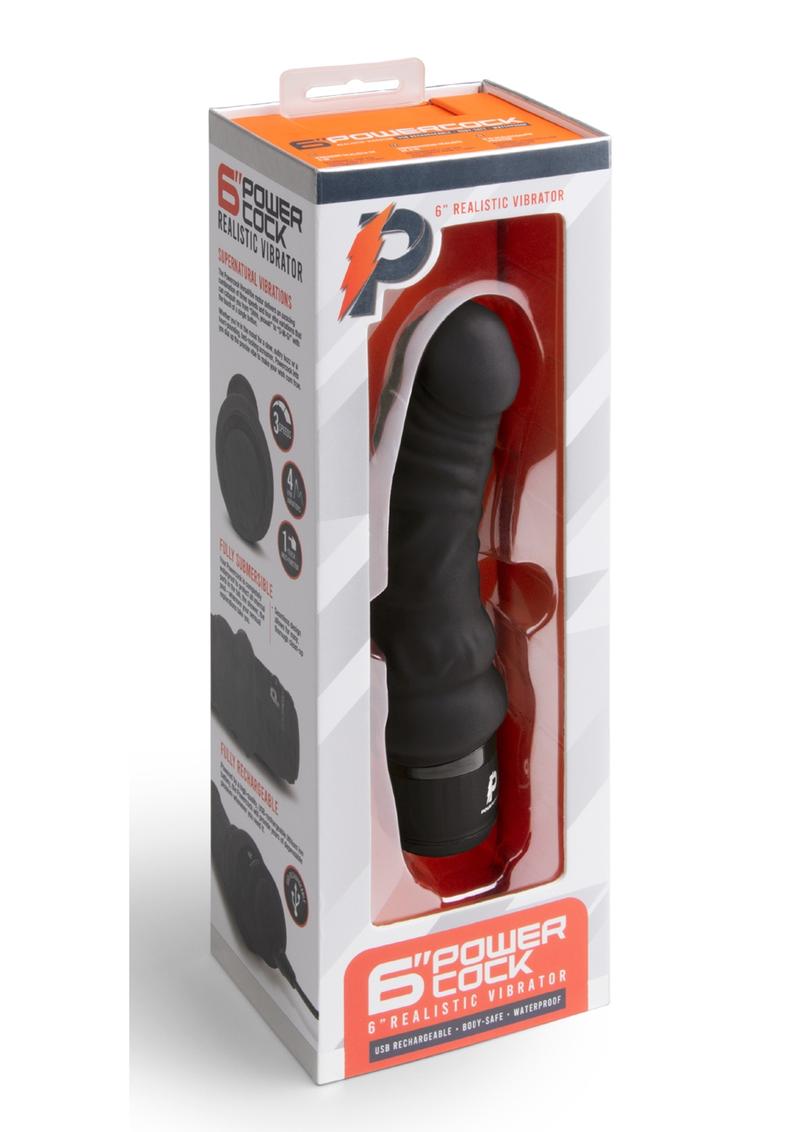 PowerCocks 6 Inch Silicone Rechargeable Realistic Vibrator