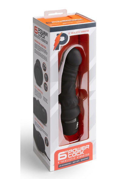 PowerCocks 6 Inch Silicone Rechargeable Realistic Vibrator
