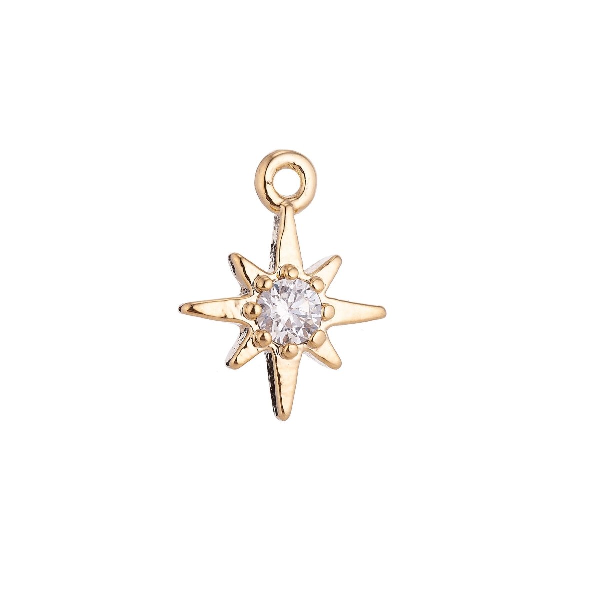 18K Gold Filled Mini Shooting Star Cubic Zirconia Pendant Charm C-008