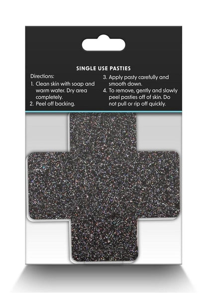 Pretty Pasties Glitter Cross Self-Adhesive Nipple Covers