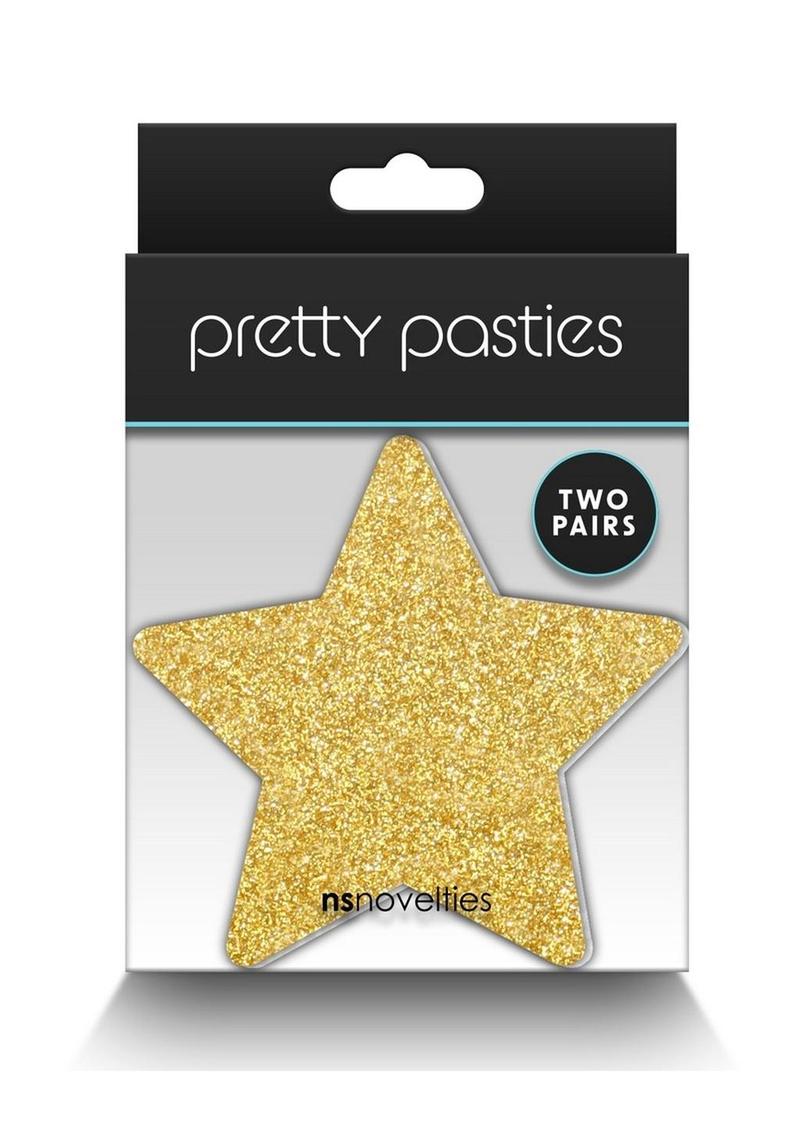Pretty Pasties Glitter Star Gold 2 Pairs for Daring Style