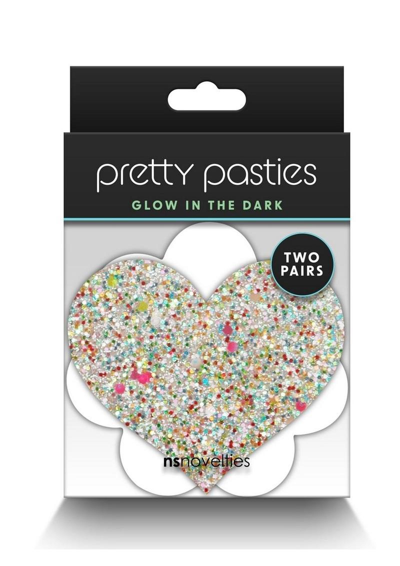 Pretty Pasties Glow in the Dark Heart And Flower Multicolor 2 Pairs