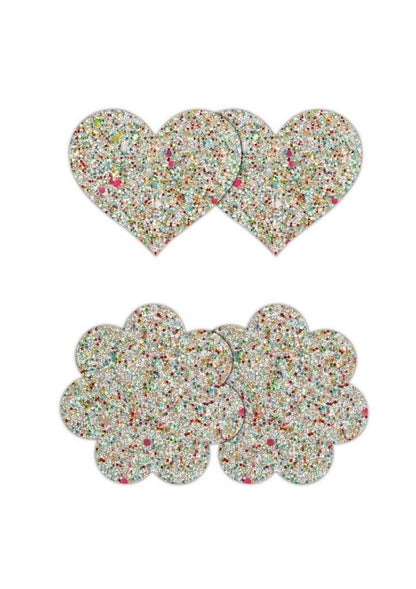 Pretty Pasties Glow in the Dark Heart And Flower Multicolor 2 Pairs