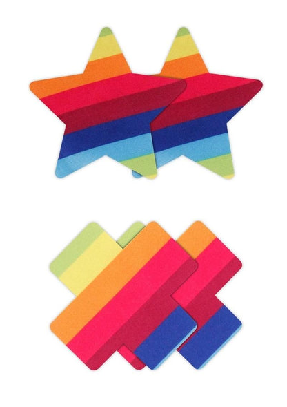 Pretty Pasties Pride Star Rainbow 2 Pairs