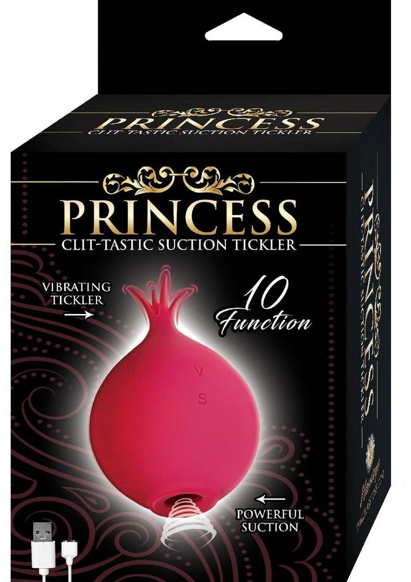Princess Clit-Tastic Rechargeable Silicone Suction Tickler 10 Function