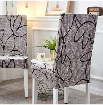 Printed Polyester Fabric Chair Cover Washable Chair Covers Seat Slipcovers Stretch Dining Seat Case For Home Stretch Removable Washable Dining Room Chair Protector Slipcovers/Home Decor Dining Room Seat Cover Multiple Styles