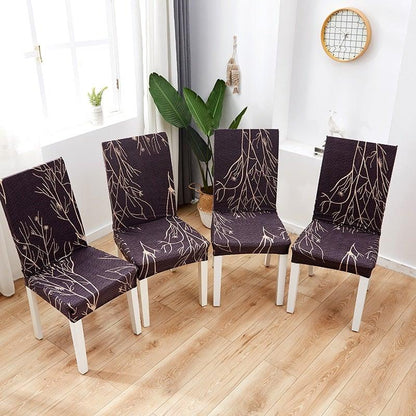 Printed Polyester Fabric Chair Cover Washable Chair Covers Seat Slipcovers Stretch Dining Seat Case For Home Stretch Removable Washable Dining Room Chair Protector Slipcovers/Home Decor Dining Room Seat Cover Multiple Styles