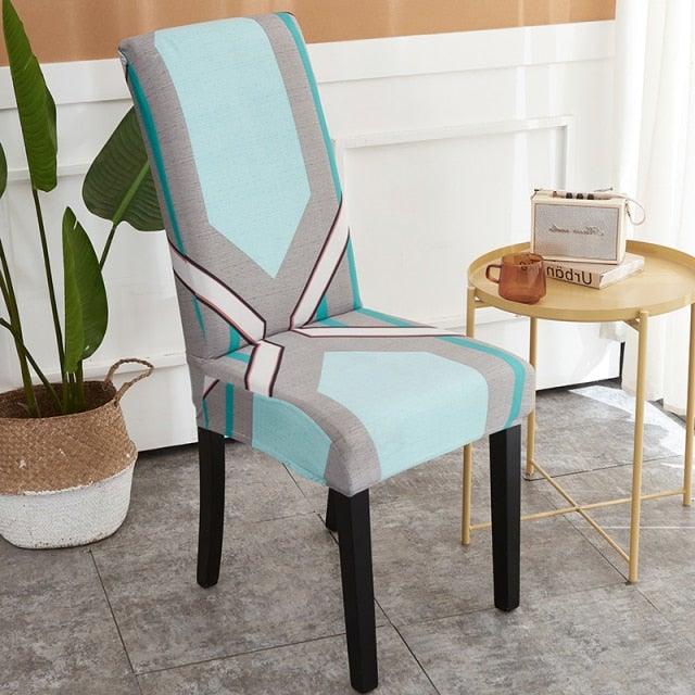 Printed Polyester Fabric Chair Cover Washable Chair Covers Seat Slipcovers Stretch Dining Seat Case For Home Stretch Removable Washable Dining Room Chair Protector Slipcovers/Home Decor Dining Room Seat Cover Multiple Styles