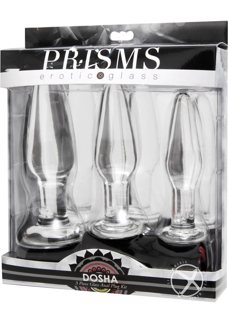 Prisms Dosha 3 Piece Glass Anal Plug Kit