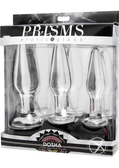 Prisms Dosha 3 Piece Glass Anal Plug Kit