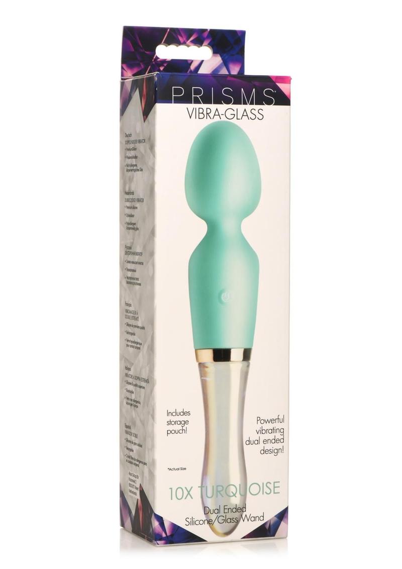 Prisms Vibra-Glass 10X Dual Ended Silicone/Glass Wand