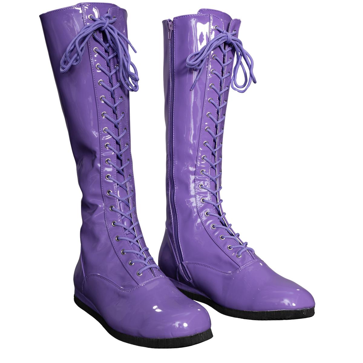 Pro Wrestler / Superhero Purple Halloween Cosplay Costume Boots