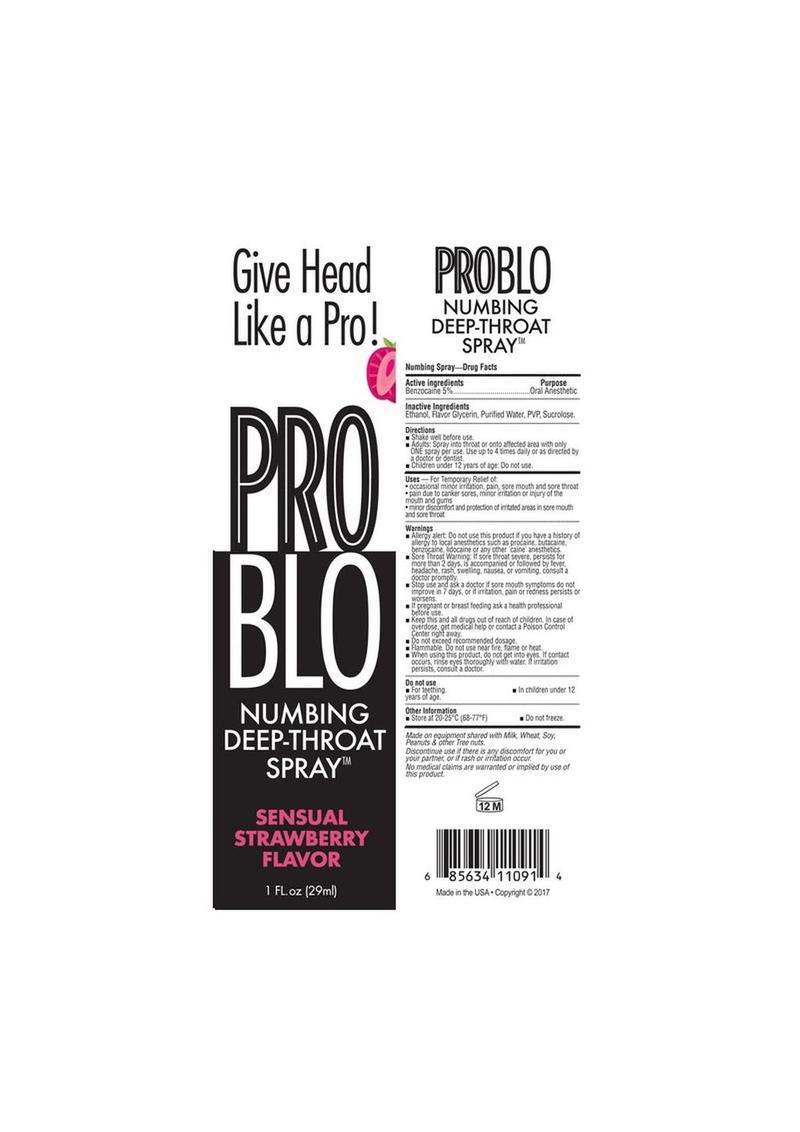 ProBlo Numbing Deep-Throat Spray Sensual Strawberry Flavor