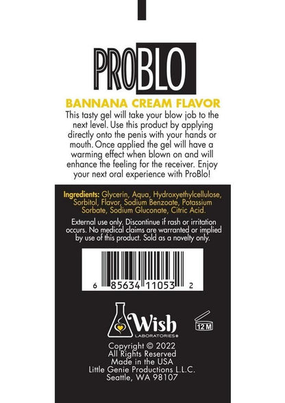 ProBlo Oral Pleasure Gel With Banana Cream Flavor