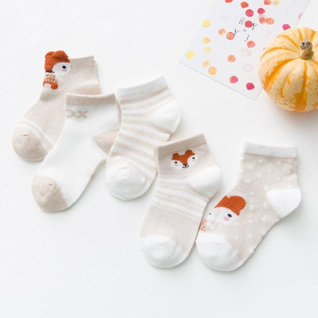 5Pairs 0-2Y Infant Baby Socks Baby Socks for Girls Cotton Mesh Cute Newborn Boy Toddler Socks Baby Clothes Accessories