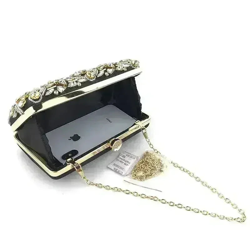 Diamond Rhinestone Clutch - Luxury Evening Minaudière | Femstylo