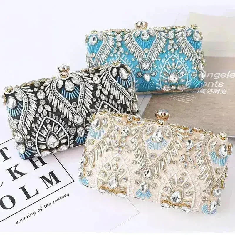 Diamond Rhinestone Clutch - Luxury Evening Minaudière | Femstylo