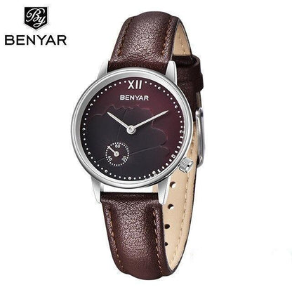 New Red Women Fashion Watch Quartz Luxury Leather Strap Analog Waterproof And Scratch Resistant Watches Excellent Gift For Women
