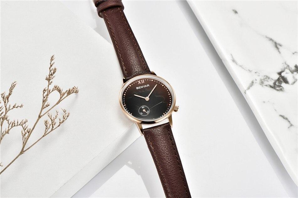 New Red Women Fashion Watch Quartz Luxury Leather Strap Analog Waterproof And Scratch Resistant Watches Excellent Gift For Women