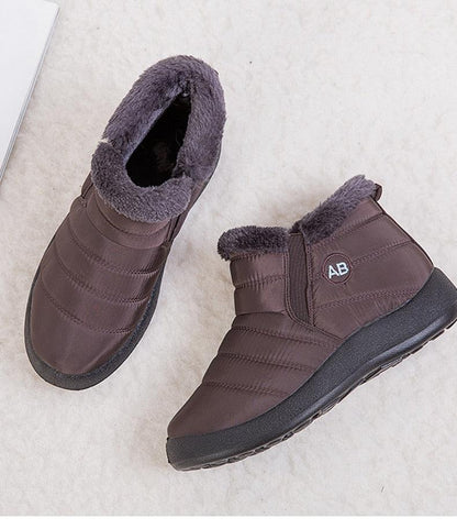 Women Boots Fashion Waterproof Snow Boots For Winter Casual Lightweight Ankle Warm Winter Boots Fur Lined Warm Ankle Boots Slip On Waterproof Shoes Comfortable Soft Design For Female