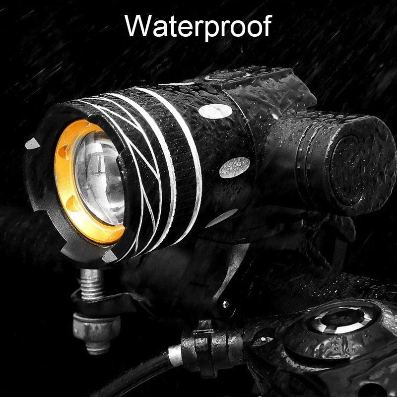 LED Headlight For Bike Electric Scooter USB Rechargeable LED Light Front Lamp High Lumens Brightness Bicycle Light Front With Strong Battery Portable Waterproof Flashlight For Night Cycling