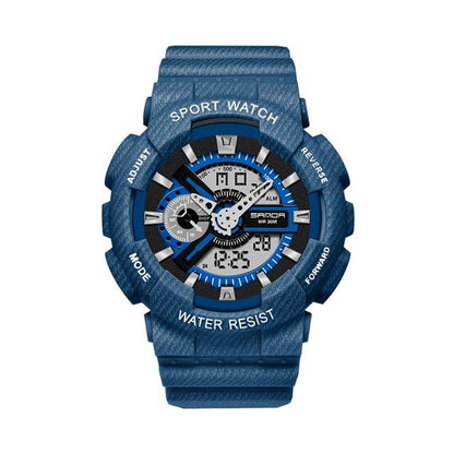 Couple Watch Fashion Strap Practical Waterproof Multifunctional Digital Wristwatch Dual Display Men&