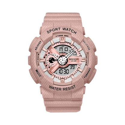 Couple Watch Fashion Strap Practical Waterproof Multifunctional Digital Wristwatch Dual Display Men&