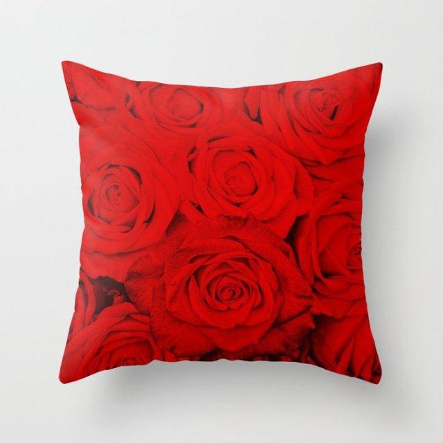 New Creative Red Cushion Case Hot Modern Home Outdoor Decorative Geometry Square Pillow Case Decorative Pillows Case Sofa Couch Seat Polyester Pillows Covers 45x45CM