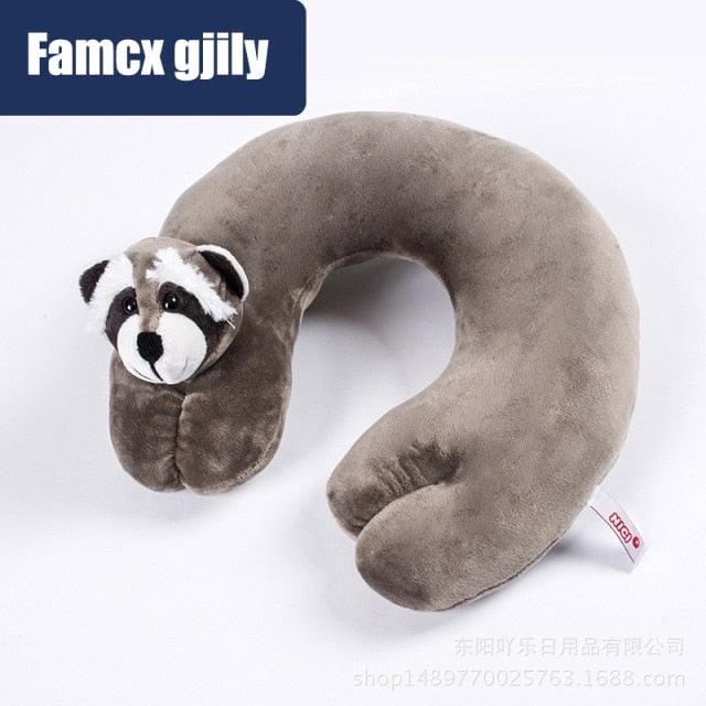 Cute Cartoon Animal U-shaped Memory Travel Pillow Neck Support Headrest Office Car Airplane Sleep  Soft Travel Neck Pillow Animal for Neck &amp; Head Support Cute Wild Life Stuffed Pillow Accessory for Naps Novelty Stuffed Animal For Adults And Children