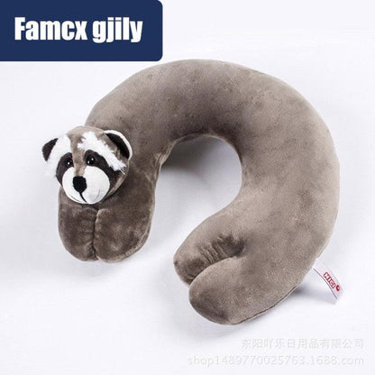 Cute Cartoon Animal U-shaped Memory Travel Pillow Neck Support Headrest Office Car Airplane Sleep  Soft Travel Neck Pillow Animal for Neck &amp; Head Support Cute Wild Life Stuffed Pillow Accessory for Naps Novelty Stuffed Animal For Adults And Children