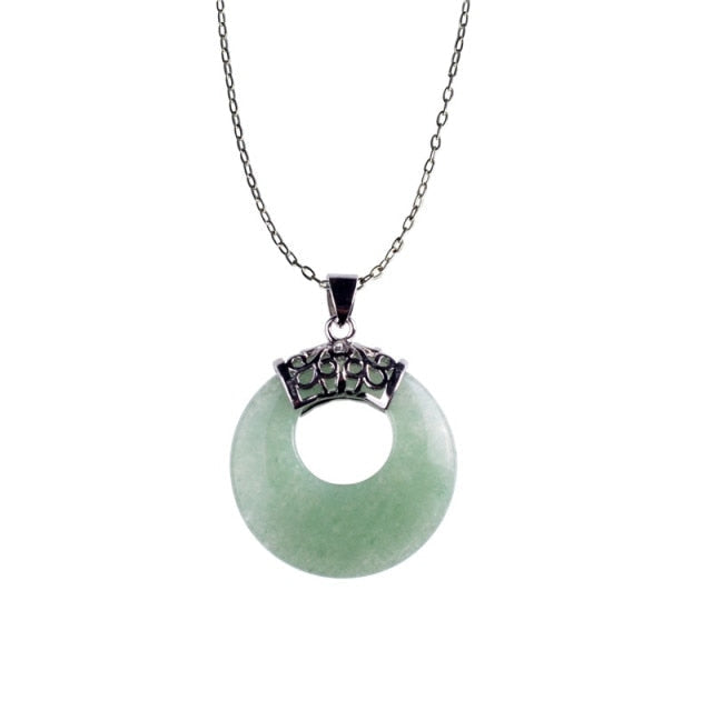 Carnelian Necklaces Round Shape Natural Green aventurine eye Statement Necklace