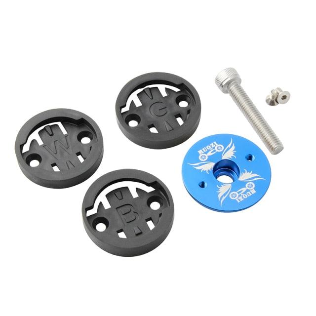 Bike Computer Mount Stem Top Cap Stopwatch Bracket Road Bicycle Speedometer Fixed Holder Base Universal Aluminum Riding Mobile Holder Connect Quickly System MTB Road Bicycle Handlebar