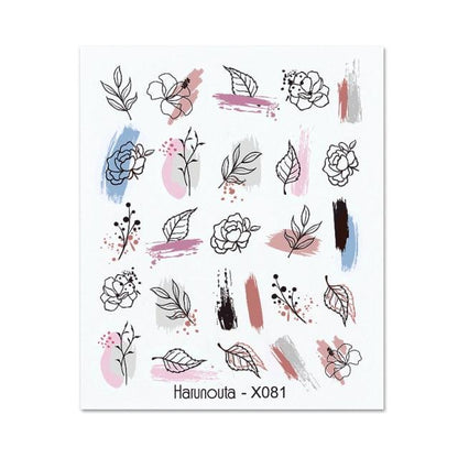 Nails Sticker Nail Art Decorations Flowers Leaves Decals Water Transfer Sliders Woman Face Fruit Foil Manicures Wraps  Water Transfer Nail Decals Sticker For Pretty Girl Self-Adhesive Nail Decals Designer Nail Stickers for Acrylic Decal