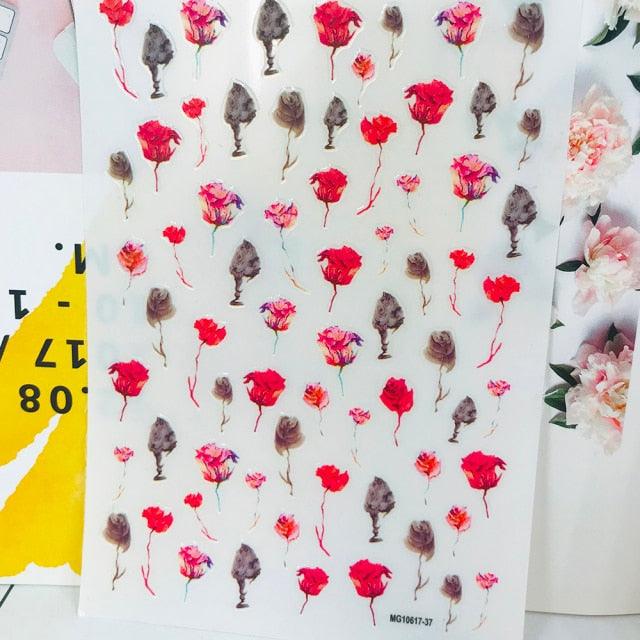 New 3D Self-Adhesive Lovely Red Lips Image Nails Stickers for Nails Sticker Decorations Manicure Valentine&