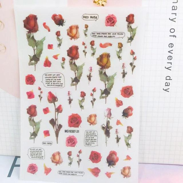 New 3D Self-Adhesive Lovely Red Lips Image Nails Stickers for Nails Sticker Decorations Manicure Valentine&
